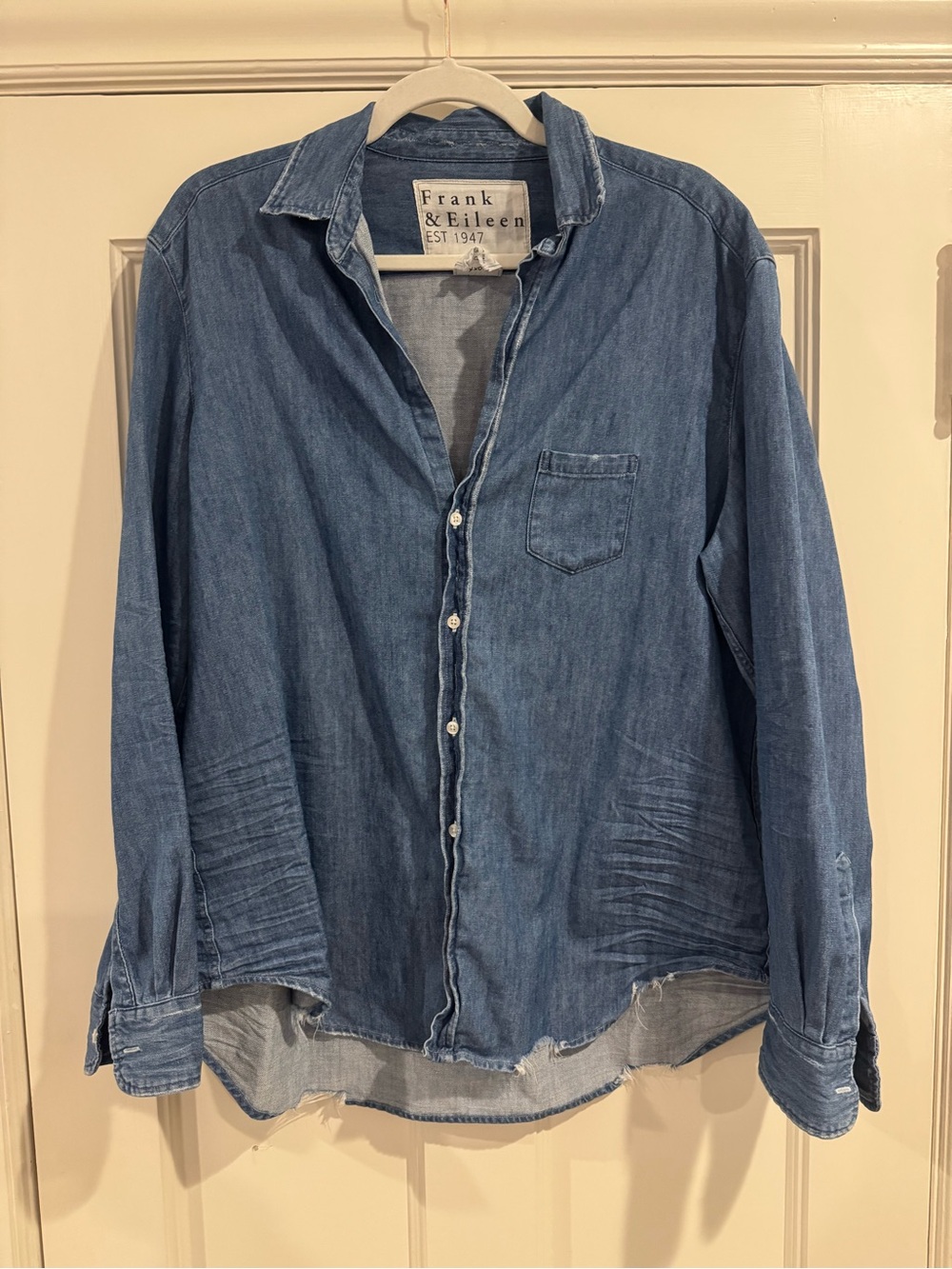 Frank & Eileen Men's Washed Blue Denim Button-Down Shirt